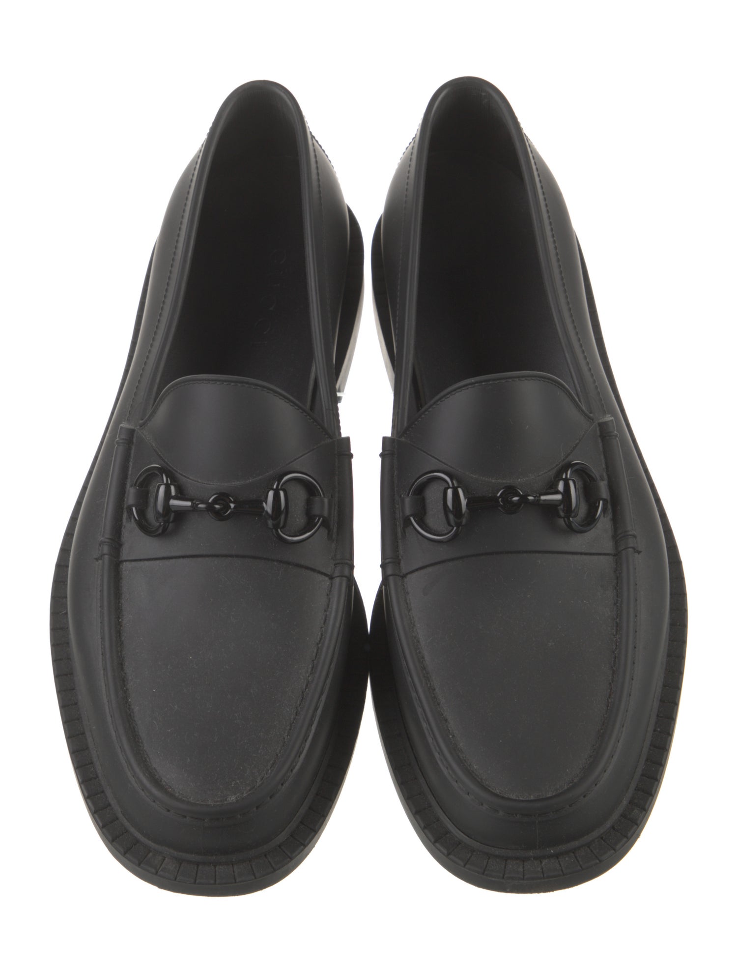 Gucci Horsebit Accent Rubber Dress Loafers